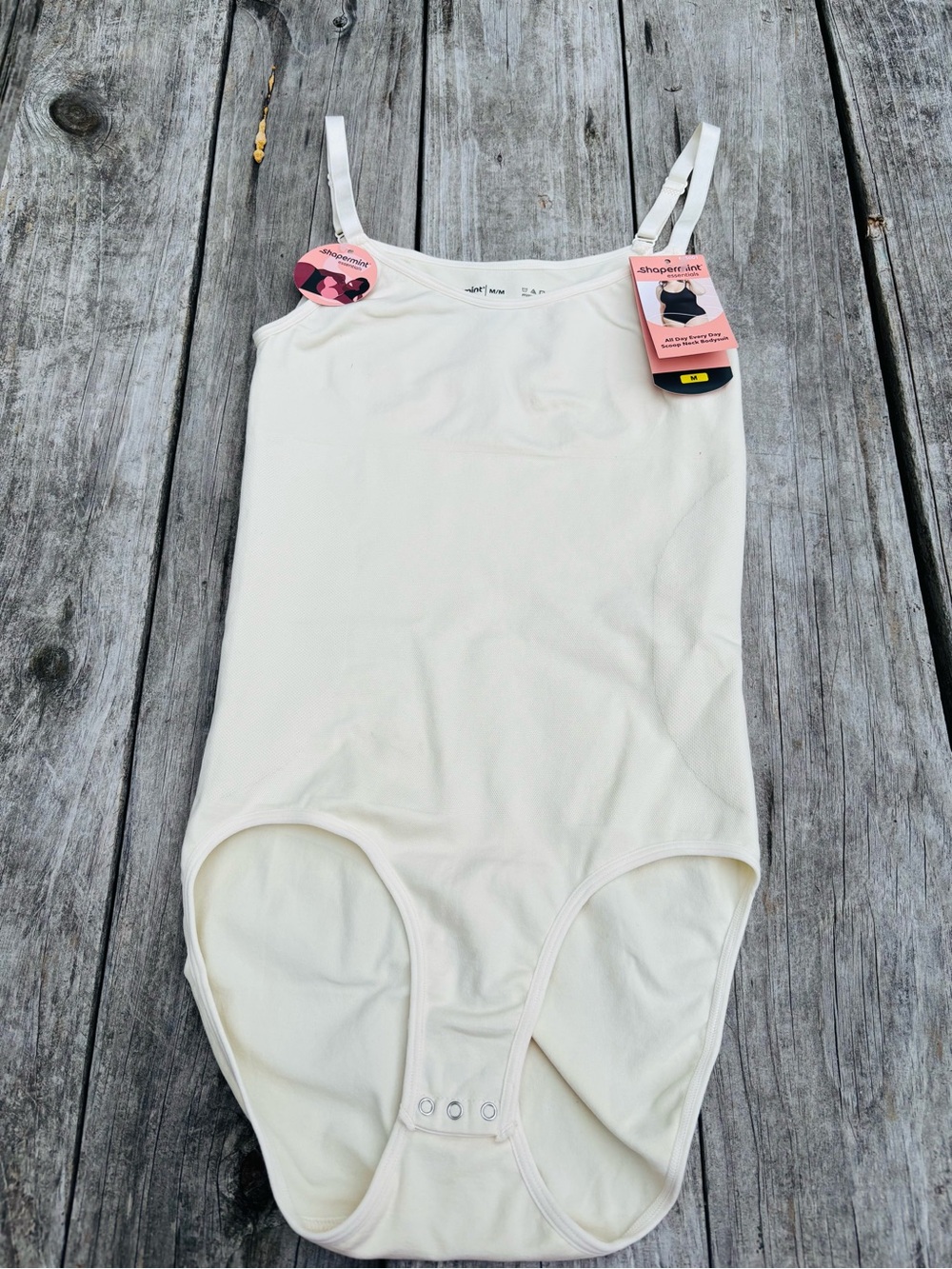 Shapermint Cream Women’s One-Piece Bodysuit size Medium